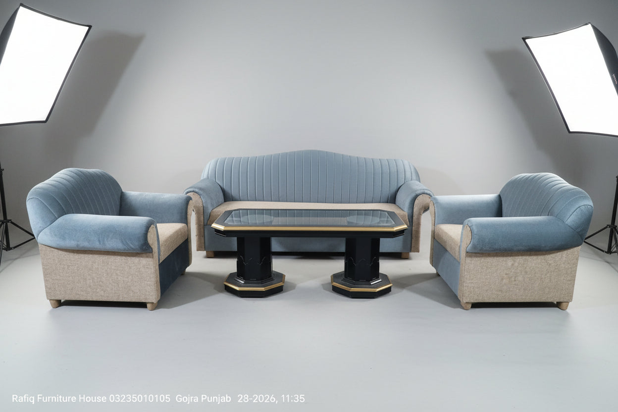 Rafiq Furniture House – Elegant 5 Seater Sofa Set (3+1+1)