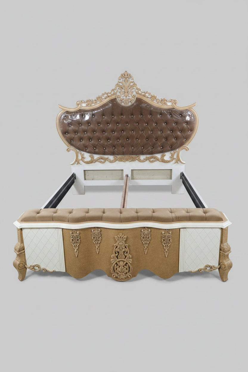 Luxury Carved Bedroom Set with Mirror Frame Side Tables – Rafiq Furniture House
