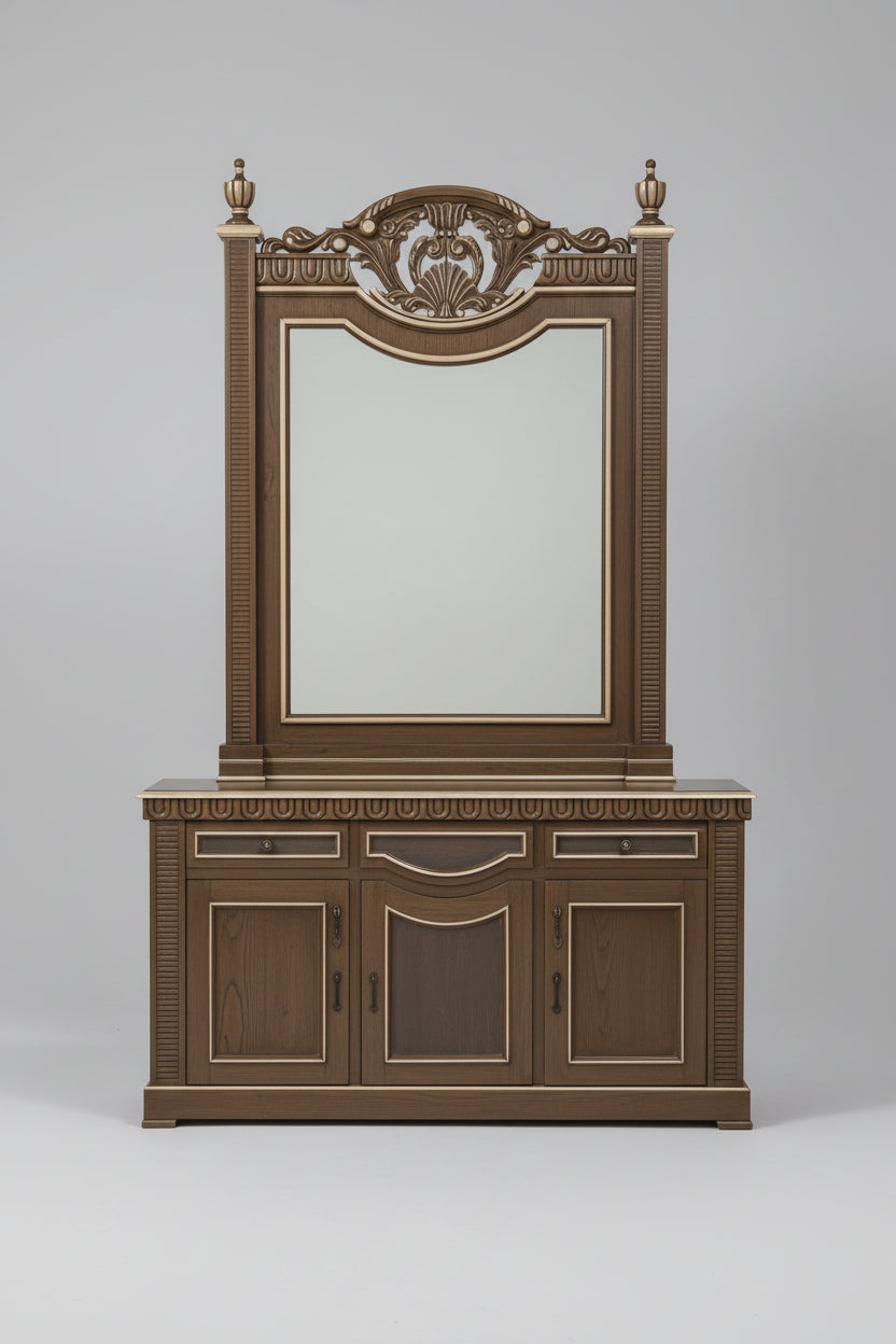 DB-004 Antique Double Bed with Dressing
