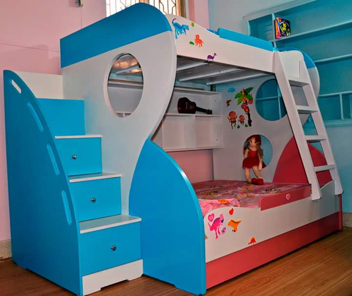 BB 002 – 3-in-1 Triple Bunk Bed with Pull-Out Bed