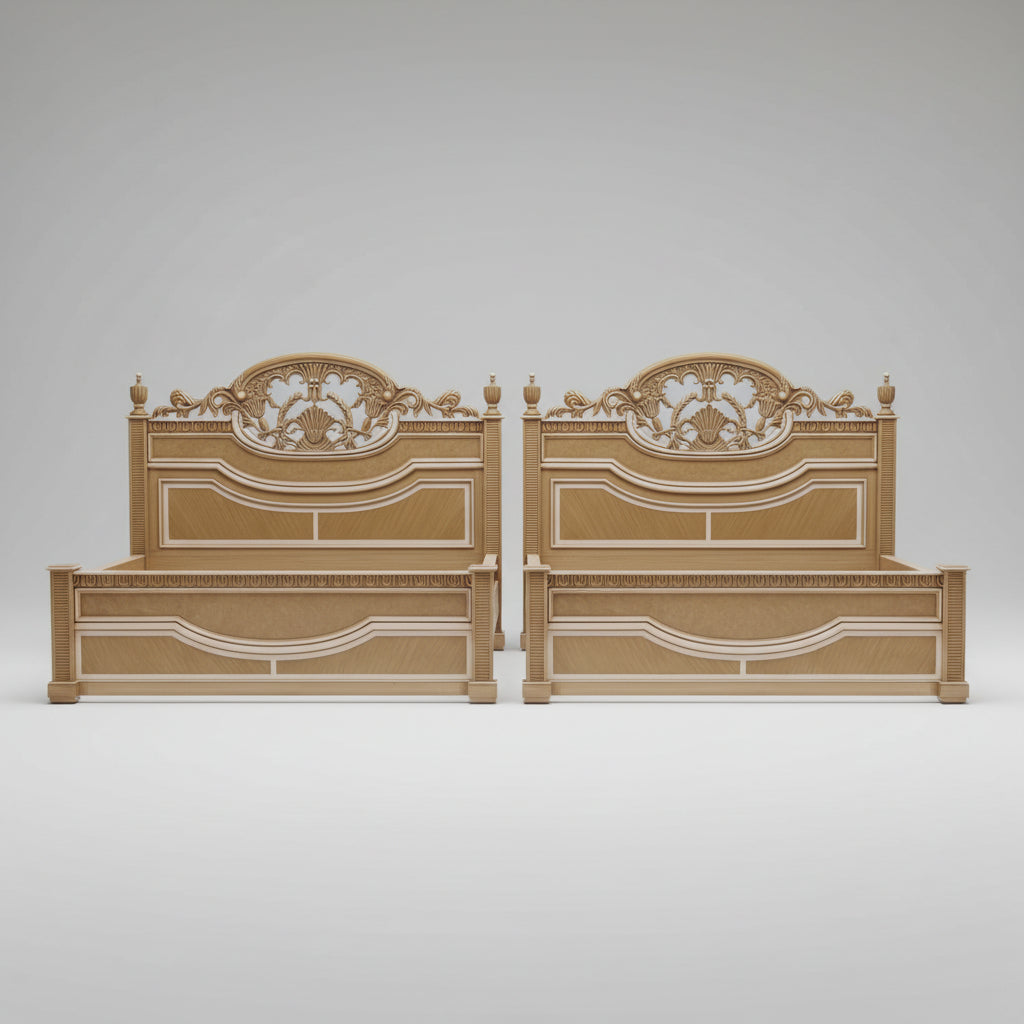 DB-004 Antique Double Bed with Dressing