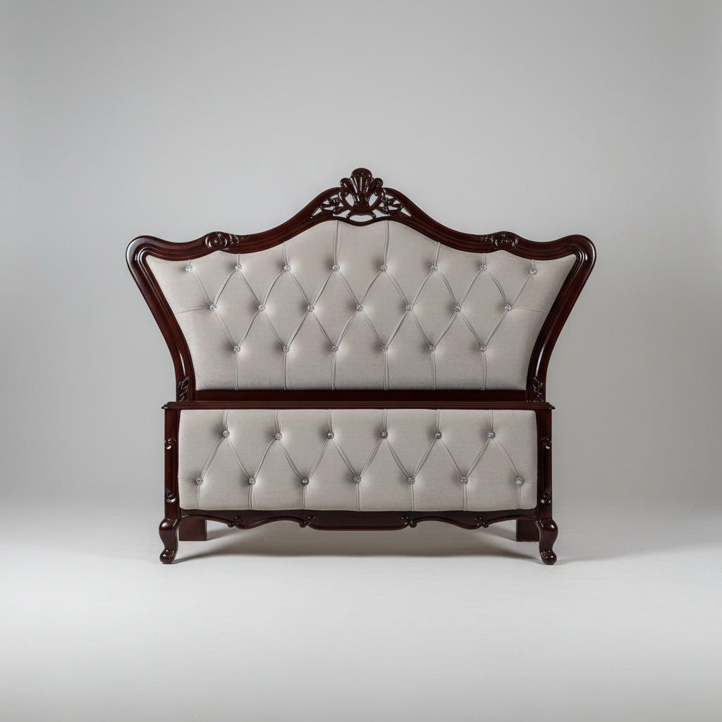 SB-007 Handmade Carving Velvet Single Bed