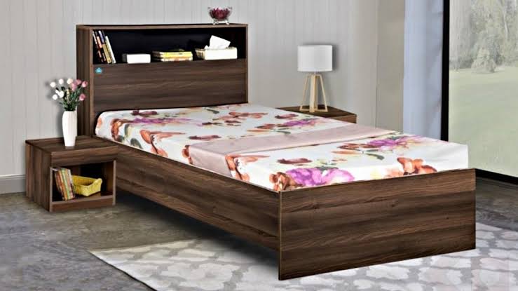SB-004 Single Bed with Two Side Tables &amp; Bookshelves