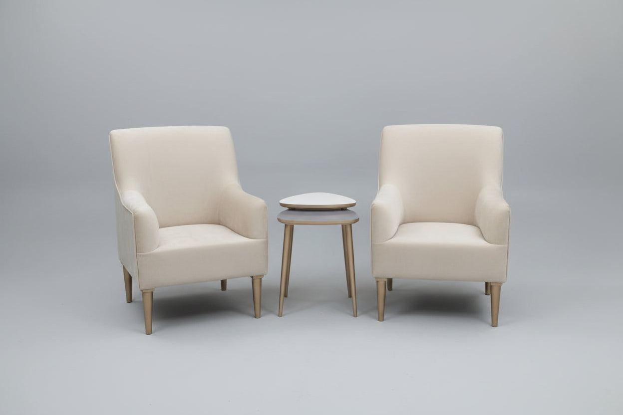 Luxury Bedroom Furniture Set with Dressing & Chairs