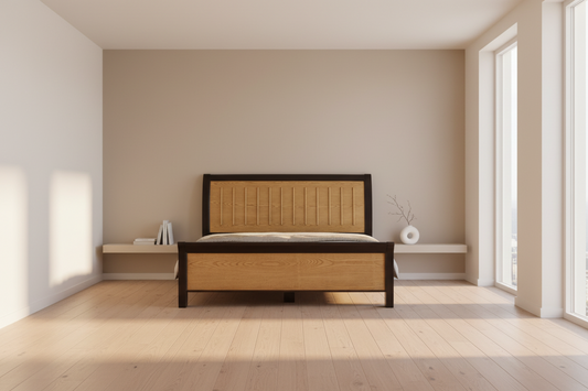 king size bed with two side table