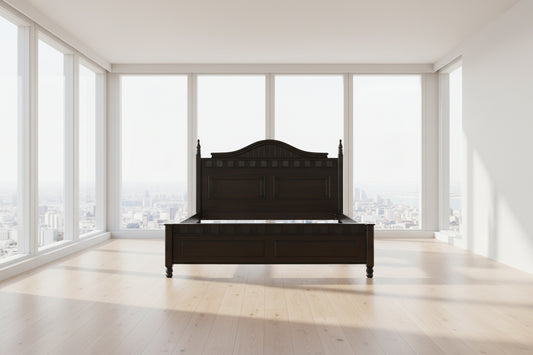 DB-010 Black Royal Leather Bed Set with Dressing